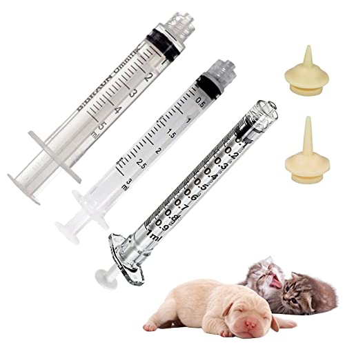TUKNN Haustier Medizin Spritze, Spritze für die FüTterung von Haustieren, Spritze Fütterung, Mit Silikon Schnuller zum Füttern von Katzen, Hunden und Anderen neugeborenen Haustieren, 3 Stücke TUKNN Haustier Medizin Spritze, Spritze für die FüTterung von Haustieren, Spritze Fütterung, Mit Silikon Schnuller zum Füttern von Katzen, Hunden und Anderen neugeborenen Haustieren, 3 Stücke von TUKNN