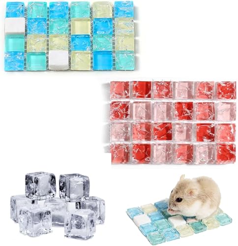 TUKNN Kühlmatte für Hamster, Kühlmatte für Meerschweinchen, Kaninchen-Kühlkissen Hamster, Kühlung Pad Sommer, Meerschweinchen Schlafmatte Bett, 2 Stück von TUKNN