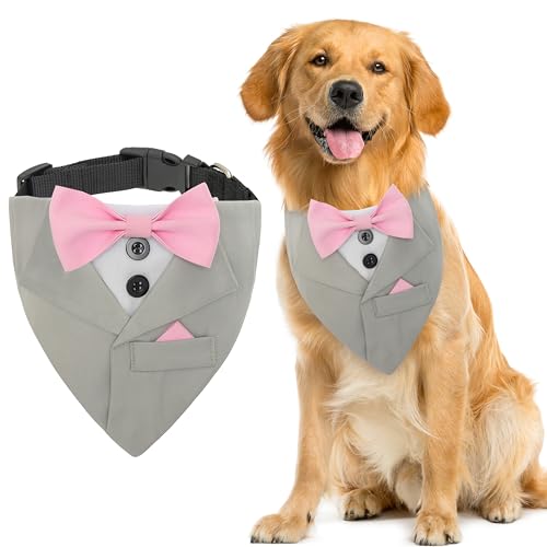 TUKOAW Hunde-Smokinghalstuch, Hochzeit, Hundehalstuch, Fliege, Smoking, formelles Hundekostüm für Geburtstag, Hochzeit, Urlaub, verstellbares Hunde-Smokinghalsband für kleine, mittelgroße und große TUKOAW Hunde-Smokinghalstuch, Hochzeit, Hundehalstuch, Fliege, Smoking, formelles Hundekostüm für Geburtstag, Hochzeit, Urlaub, verstellbares Hunde-Smokinghalsband für kleine, mittelgroße und große von TUKOAW