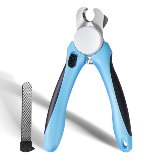 TULAMORIY Hunde und Katzen Krallenschere aus Edelstahl, Edelstahl-Krallenschere mit Feile, Mit ergonomischem Grif, Präzise Krallenpflege für Haustiere von TULAMORIY