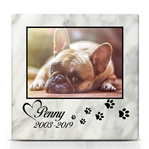 TULLUN Individueller Personalisierter Weißer Natur Marmor Gedenkstein für Hunde, Katze und andere Haustiere - Größe 10 x 10 cm - Foto und Pfotenabdruck TULLUN Individueller Personalisierter Weißer Natur Marmor Gedenkstein für Hunde, Katze und andere Haustiere - Größe 10 x 10 cm - Foto und Pfotenabdruck von TULLUN