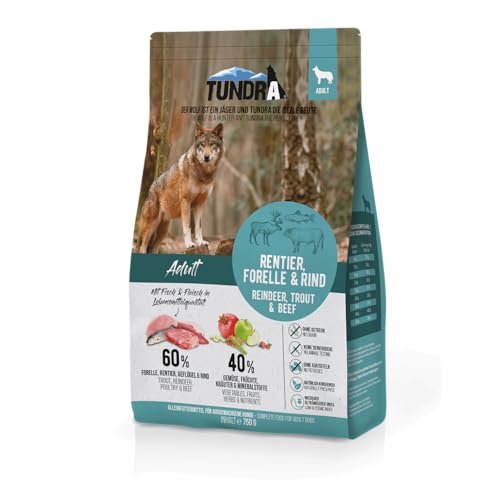 Tundra Hundefutter Rentier, Forelle & Rind - getreidefrei (750 g) von Tundra