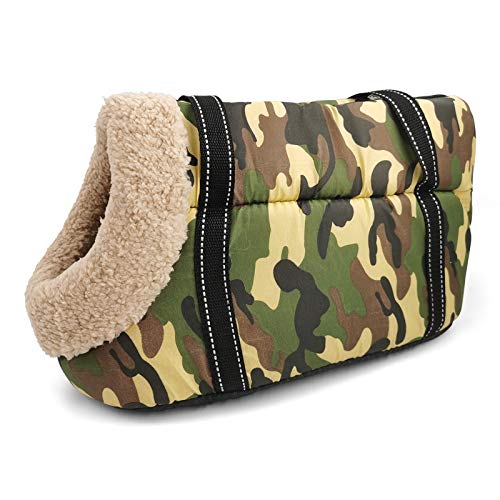 Tragetasche Hund,Hundetragetasche Haustier Carrier for kleine Hund Gemütliche weiche Welpen Katze Umhängetaschen Rucksack Outdoor Reise Sling Bag Chihuahua Pug Pet Supplies(1 with fur,L) von TUOYDJA