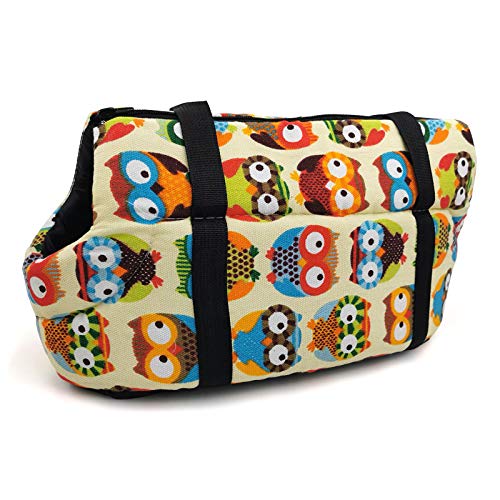 Tragetasche Hund,Hundetragetasche Haustier Carrier for kleine Hund Gemütliche weiche Welpen Katze Umhängetaschen Rucksack Outdoor Reise Sling Bag Chihuahua Pug Pet Supplies(3,L) von TUOYDJA