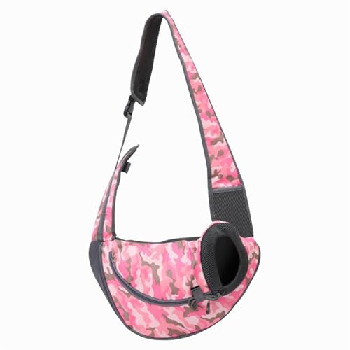 Tragetasche Hund,Hundetragetasche Haustier Hundeträgerbeutel Katzen Welpen Outdoor Bags Mesh Oxford Single Umhängetasche Sling Front Reise(Camouflage Powder,S) von TUOYDJA