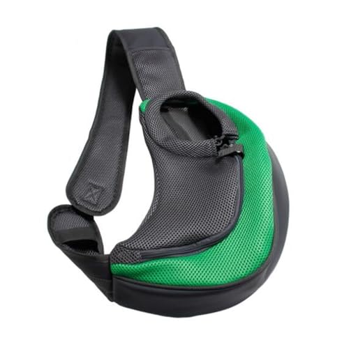 Tragetasche Hund,Hundetragetasche Haustier Hundeträgerbeutel Katzen Welpen Outdoor Bags Mesh Oxford Single Umhängetasche Sling Front Reise(Green,S) von TUOYDJA