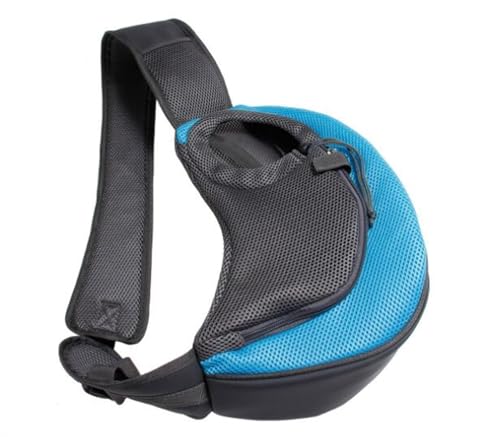 Tragetasche Hund,Hundetragetasche Haustier Hundeträgerbeutel Katzen Welpen Outdoor Bags Mesh Oxford Single Umhängetasche Sling Front Reise(Sky Blue,S) von TUOYDJA
