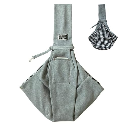 Tragetasche Hund,Hundetragetasche Katze Transporter Tragetasche Rucksack Träger Kleine Haustier Einstellbar Pet Sling Rabbit Carrier Kittenträger(Gray) von TUOYDJA