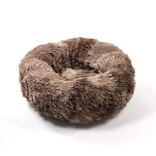 Hunde Bett Katzenbett Hundebett Flauschig Abnehmbare Und Waschbare Hundehütte Und Katzenhütte Aus Rundem Plüsch Für Vier Jahreszeiten, Hundematte, Katzenmatte, Haustiermatte, Gebatikter Kaffee, 40 Cm von TUPMITUPO