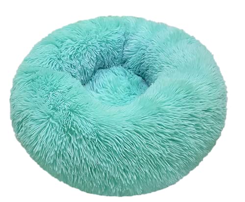 Hunde Bett Katzenbett Hundebett Flauschig Herbst Und Winter, Verdickter Plüsch, Rund, Haustier-nestmatte, Tiefschlaf-katzennest, Hundenest, Kleine Und Mittlere Hunde, Smaragdgrün, 60 Cm, 820 G von TUPMITUPO