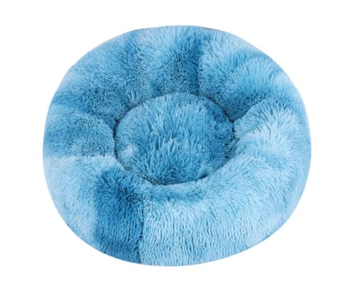 Hunde Bett Katzenbett Hundebett Flauschig Hundehütte, Katzenhütte, Runde Haustierhütte Aus Plüsch, Warme Wintermatte, Hundematte, Hundebett, Haustierbett, Haustierbedarf, Zr Haze Blue, 120cm【2700g】 von TUPMITUPO