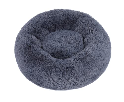 Hunde Bett Katzenbett Hundebett Flauschig Hundehütte, Katzenhütte, Runde Haustierhütte Aus Plüsch, Warme Wintermatte, Hundematte, Hundebett, Haustierbett, Heimtierbedarf, Dunkelgrau, 40cm【420g】 von TUPMITUPO