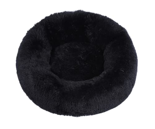 Hunde Bett Katzenbett Hundebett Flauschig Hundehütte, Katzenhütte, Runde Haustierhütte Aus Plüsch, Warme Wintermatte, Hundematte, Hundebett, Haustierbett, Heimtierbedarf, Schwarz, 120 Cm【2700 G】 von TUPMITUPO