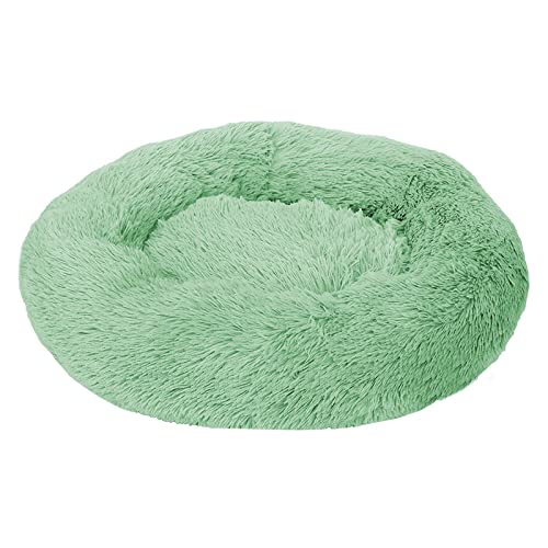 Hunde Bett Katzenbett Hundebett Flauschig Katzenhütte Hundehütte Große, Mittlere Und Kleine Hunde Warmer Plüsch Rund Haustierhütte Hundematte Katzenbett Hundebett Katzenmatte, Fruchtgrün, 100cm von TUPMITUPO