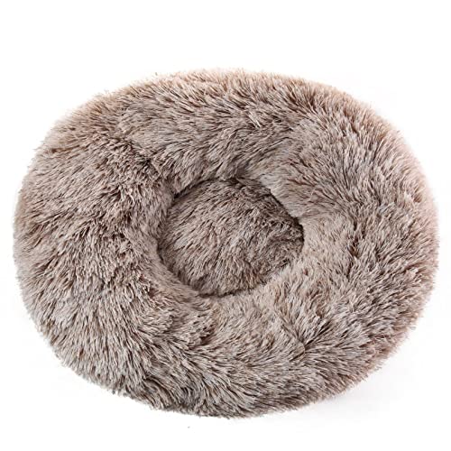 Hunde Bett Katzenbett Hundebett Flauschig Katzenhütte Hundehütte Große, Mittlere Und Kleine Hunde Warmer Plüsch Rund Haustierhütte Hundematte Katzenbett Hundebett Katzenmatte Farbverlauf Kaffee 40cm von TUPMITUPO