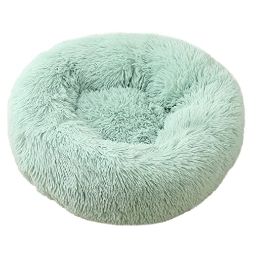 Hunde Bett Katzenbett Hundebett Flauschig Katzenhütte Winterwarmes Hundebett Haustierbett Kleine Und Mittelgroße Hundematte Katzenbett Tiefschlaf Haustiernestmatte Fruchtgrün Außendurchmesser 50cm von TUPMITUPO