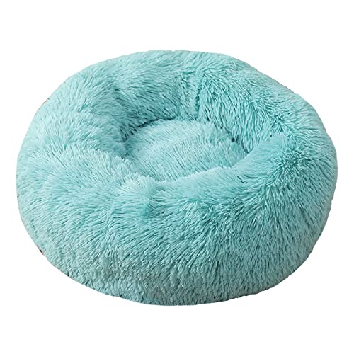 Hunde Bett Katzenbett Hundebett Flauschig Katzenhütte Zwinger Große, Mittlere Und Kleine Hunde Warmer Plüsch Rund Haustierhütte Hundematte Katzenbett Hundebett Katzenmatte, Smaragdgrün, 40cm von TUPMITUPO