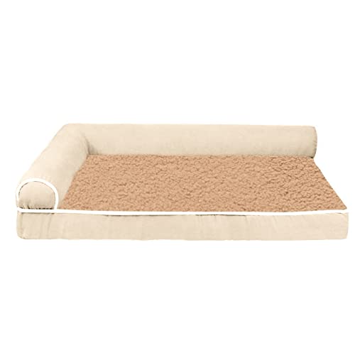 Hunde Bett Katzenbett Hundehütte Winter Warm Haustierhütte Kleine Mittlere Und Große Hundematte Four Seasons Universal Sofahütte Katzenhütte Matte Hundezubehör Bett, Khaki, S40x30x9(cm) 200g von TUPMITUPO