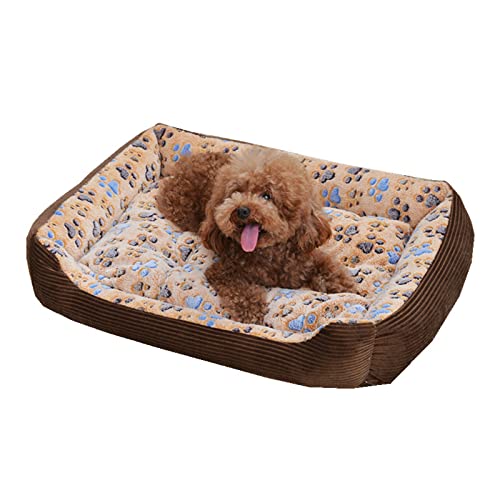 Hunde Bett Katzenbett Kleine, Mittlere Und Große Zwinger, Katzenhütten, Heimtierbedarf, Herbst- Und Winterwarme Haustierhütten, Universelle Vier-jahreszeiten-hundematte, Kamel, Xl-(80*65*15cm) von TUPMITUPO