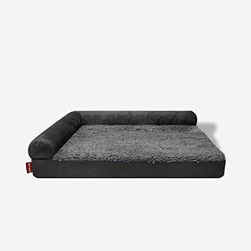 Hunde Bett Katzenbett Zwingerschwamm Aus Leder, Samt, Haustierbett, Mittleres Und Großes Hundebett, Hundematte, Haustierbedarf, Abnehmbar Und Waschbar, Wasserdicht, Braun, L: 91 * 69 * 18 Cm von TUPMITUPO