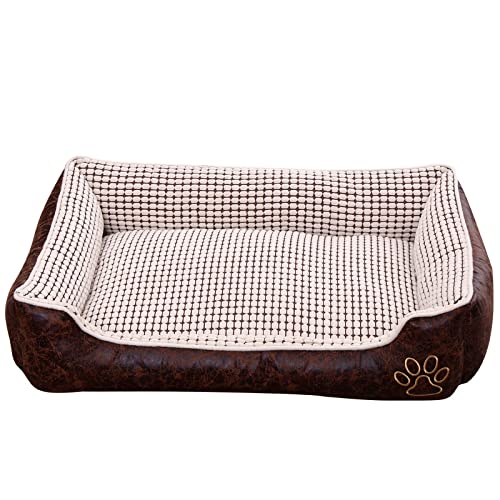 TUPMITUPO Hunde Bett Katzenbett Abnehmbare Und Waschbare Hundehütte Teddy Haustierprodukte Katzenhütte Mittlerer Und Großer Hund Golden Retriever Hundebett Hundematte, Beige, XXL-(110*80*28cm) von TUPMITUPO