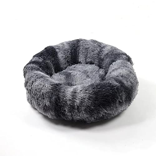 TUPMITUPO Hunde Bett Katzenbett Abnehmbare Und Waschbare Runde Hundehütte Und Katzenhütte Aus Plüsch Für Vier Jahreszeiten, Hundematte, Katzenmatte, Haustiermatte, Gebatikt Dunkelgrau, 120 cm von TUPMITUPO