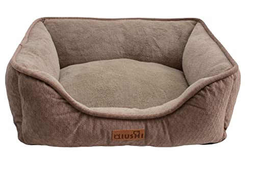 TUPMITUPO Hunde Bett Katzenbett Hundebett Flauschig Four Seasons Haustiernest, Mehrfarbig, Quadratisch, Leicht Zu Reinigen, Haustiermatratze, Nestzubehör, Braun, 75 X 60 X 22 cm von TUPMITUPO