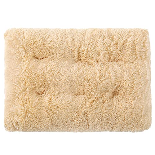 TUPMITUPO Hunde Bett Katzenbett Hundebett Flauschig Haustiermatte Hundematte Plüsch Winter Warmer Schlaf Haustiermatte Hundebett Bequemes Katzenzwinger Zwinger Heimtierbedarf, Beige, Xxl-110x75cm von TUPMITUPO