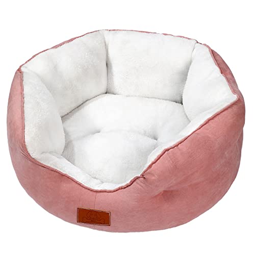 TUPMITUPO Hunde Bett Katzenbett Hundebett Flauschig Haustiernest Haustierbedarf Katzennest Halbgeschlossene Haustiernestmatte High-end-Katzen- Und Hundematte, Pink, 42 ​​* 52 * 20 cm von TUPMITUPO