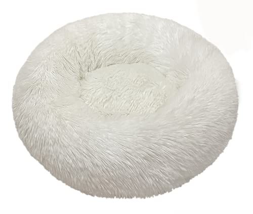 TUPMITUPO Hunde Bett Katzenbett Hundebett Flauschig Herbst Und Winter Verdickter Plüsch, Rund, Katzenstreu, Katzenstreu, Hundenest, Kleine Und Mittelgroße Hunde, Weiß, 120 cm [2700 G von TUPMITUPO