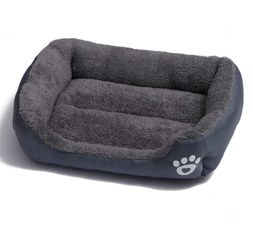 TUPMITUPO Hunde Bett Katzenbett Hundebett Flauschig Herbst- Und Winter-haustiermatte, Haustierbett, Teddy, Haustiernest, Fußabdruck, Zwinger, Heimtierbedarf, Grau, XL: 80 X 60 X 13 cm von TUPMITUPO