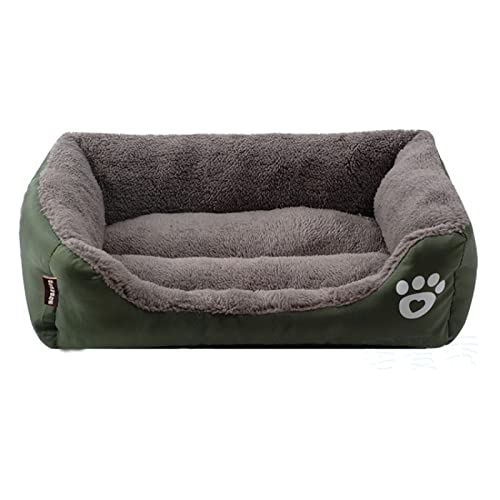 TUPMITUPO Hunde Bett Katzenbett Hundebett Flauschig Hundehütte, Katzenhütte, Bonbonfarbenes Katzenbett, Hundebett, Haustierbett, Haustierbett, Haustierbett, Dunkelgrünes Quadrat, Größe 3XL: 110×85cm von TUPMITUPO