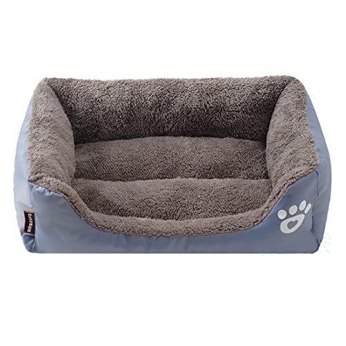 TUPMITUPO Hunde Bett Katzenbett Hundebett Flauschig Hundehütte, Katzenhütte, Bonbonfarbenes Katzenbett, Hundebett, Haustierbett, Winterwarme Haustierbettmatte, Graues Quadrat, 3XL-größe: 110 × 85 cm von TUPMITUPO