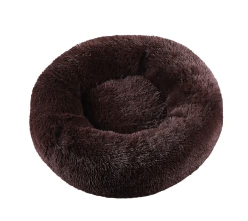 TUPMITUPO Hunde Bett Katzenbett Hundebett Flauschig Hundehütte, Katzenhütte, Runde Haustierhütte Aus Plüsch, Warme Wintermatte, Hundematte, Hundebett, Haustierbett, Haustierbedarf, Kaffee, 50cm【620g】 von TUPMITUPO