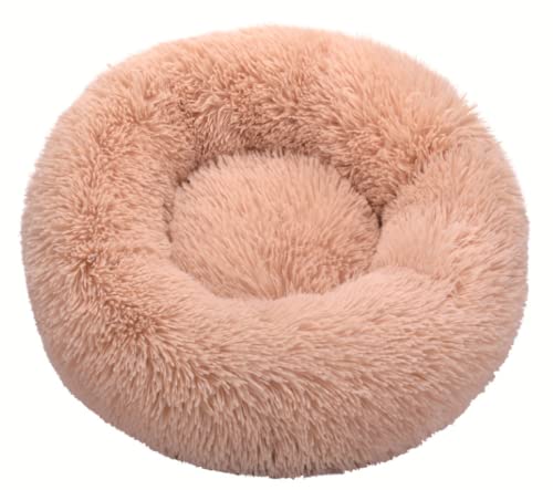 TUPMITUPO Hunde Bett Katzenbett Hundebett Flauschig Hundehütte Katzenhütte Langhaar Runde Zwinger Pv Samt Haustierhütte Mattenhütte Katzenhütte, Beige, Durchmesser 50cm*höhe 20 von TUPMITUPO