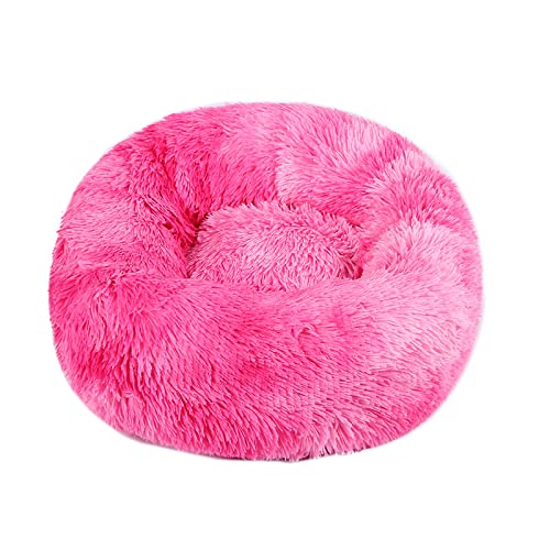 TUPMITUPO Hunde Bett Katzenbett Hundebett Flauschig Hundehütte Katzenhütte Plüsch Runde Haustierhütte Tiefschlaf Haustierbedarf Winter Warme Haustiermatte, Tie-dye Rose Red, 110cm von TUPMITUPO