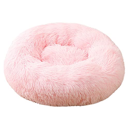 TUPMITUPO Hunde Bett Katzenbett Hundebett Flauschig Katzenhütte Winterwarmes Hundebett Haustierbett Kleine Und Mittelgroße Hundematte Katzenbett Tiefschlaf Haustiernestmatte Hellrosa 60cm von TUPMITUPO