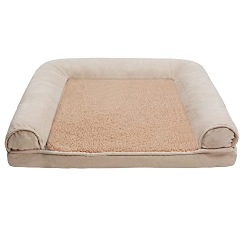 TUPMITUPO Hunde Bett Katzenbett Hundebett Flauschig Memory Foam Hundematratze Herbst Und Winter Hundehütte Katzennest Haustierbedarf Sofa, Khaki, L75x50x12(cm) 1150g von TUPMITUPO