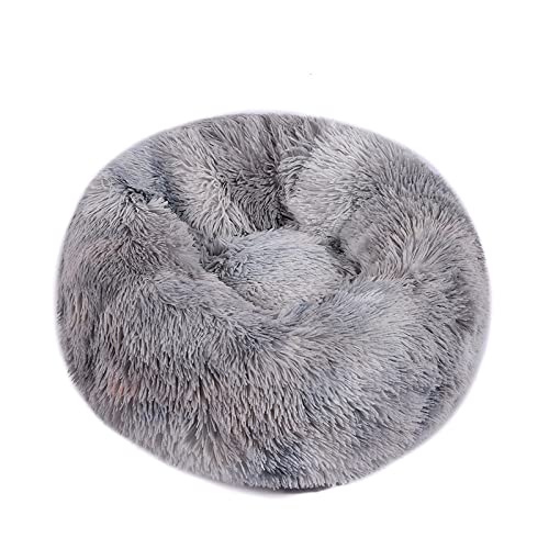 TUPMITUPO Hunde Bett Katzenbett Hundebett Flauschig Pet Mat Langer Plüsch Pet Nest Pet Mat Deep Sleep Pet Supplies, Tie Dye Light Grey, 110cm von TUPMITUPO