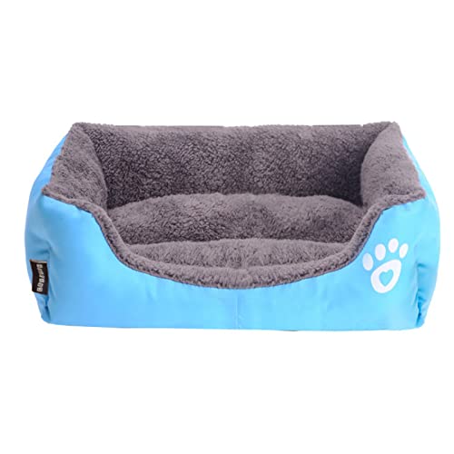 TUPMITUPO Hunde Bett Katzenbett Hundebett Flauschig Quadratische Hundehütte, Feuchtigkeitsfest, Schmutzabweisend, Warme Haustier-hundematte, Blau, 3XL von TUPMITUPO