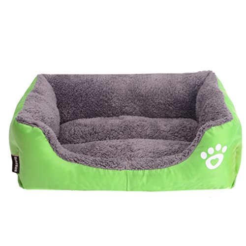 TUPMITUPO Hunde Bett Katzenbett Hundebett Flauschig Quadratische Hundehütte, Feuchtigkeitsfest, Schmutzabweisend, Warme Haustier-hundematte, Grün, XL von TUPMITUPO