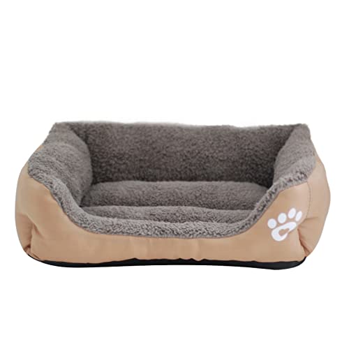 TUPMITUPO Hunde Bett Katzenbett Hundebett Flauschig Quadratische Hundehütte, Feuchtigkeitsfest, Schmutzabweisend, Warme Haustier-hundematte, Khaki, 3XL von TUPMITUPO