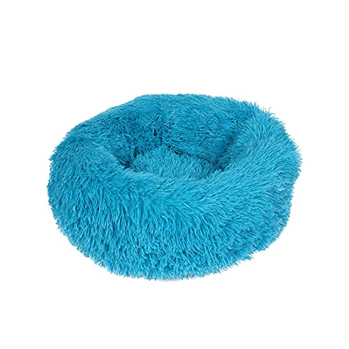 TUPMITUPO Hunde Bett Katzenbett Hundebett Flauschig Rund Herbst Und Winter Tiefschlaf Hundehütte Haustierhütte Plüsch Hundematte Katzenmatte Haustiermatte Blau 40 von TUPMITUPO