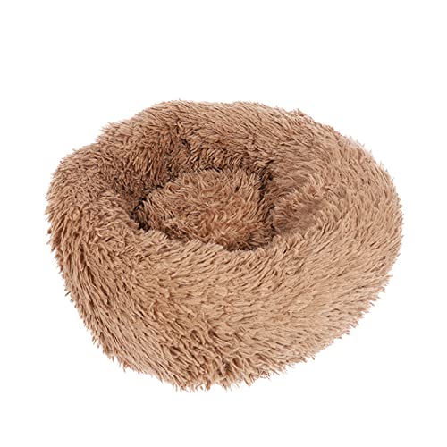 TUPMITUPO Hunde Bett Katzenbett Hundebett Flauschig Runde Herbst Und Winter Tiefschlaf Hundehütte Haustierhütte Plüsch Hundematte Katzenmatte Haustiermatte Khaki 100 von TUPMITUPO