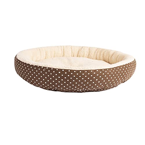 TUPMITUPO Hunde Bett Katzenbett Hundebett Flauschig Summer Pet Supplies Atmungsaktiver Katzenzwinger Aus Eisseide, Rundes Baumwollnest, Braun, S: Durchmesser 34 cm, Höhe 10 cm von TUPMITUPO