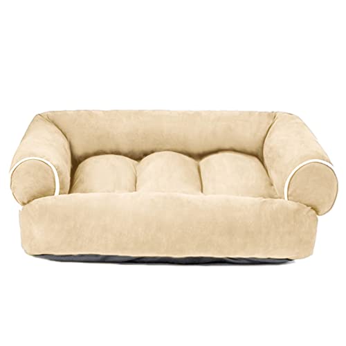 TUPMITUPO Hunde Bett Katzenbett Hundebett Flauschig Veloursleder, Samt, Haustier, Hundesofa, Hundebett, Groß, Mittelgroß Und Klein, Hundehütte, Matte, Katzenstreu, Khaki, 5xl125x95x28(cm) von TUPMITUPO