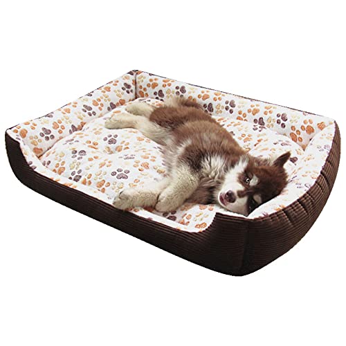 TUPMITUPO Hunde Bett Katzenbett Kleine, Mittlere Und Große Zwinger, Katzenhütten, Heimtierbedarf, Herbst- Und Winterwarme Tierhütten, Universelle Vier-Jahreszeiten-hundematte, Beige, XL-(80*65*15cm) von TUPMITUPO