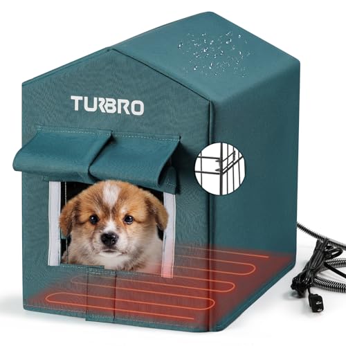 TURBRO Beheizte Hundehütte im Freien, Isolierter und wetterfester Eisenunterstand für Wildtiere und Hunde draußen, Heizkissenbett mit 4,5 m Anti-Bissschnur, UL-Test bestanden, Blau TURBRO Beheizte Hundehütte im Freien, Isolierter und wetterfester Eisenunterstand für Wildtiere und Hunde draußen, Heizkissenbett mit 4,5 m Anti-Bissschnur, UL-Test bestanden, Blau von TURBRO