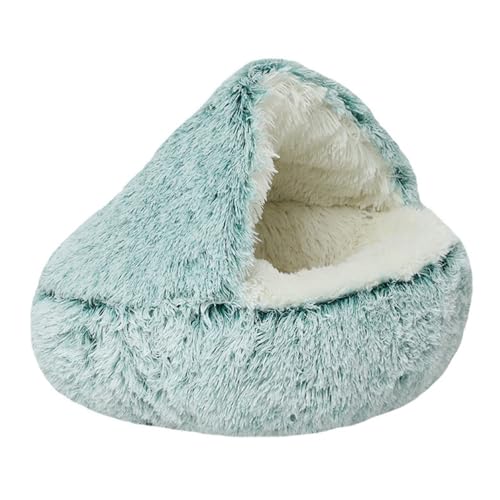 TUTU-C Katzenbett Nest Halbraum Shell Versteck Bett Warme Isolierung Haustier Welpenhaus Weihnachten Grün für Winter (100 cm, geeignet für mehrere Haustiere, Grün) von TUTU-C