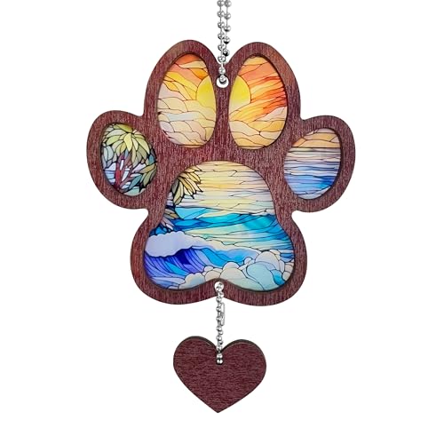 TUYOBG Buntes Gedenkgeschenk für Haustiere in Pfotenform – Acryl-Gedenktafel für Hundeverlust, hängendes Sonnenfänger-Ornament für Hund oder Katze, aufmerksames Geschenk für Tierliebhaber TUYOBG Buntes Gedenkgeschenk für Haustiere in Pfotenform – Acryl-Gedenktafel für Hundeverlust, hängendes Sonnenfänger-Ornament für Hund oder Katze, aufmerksames Geschenk für Tierliebhaber von TUYOBG
